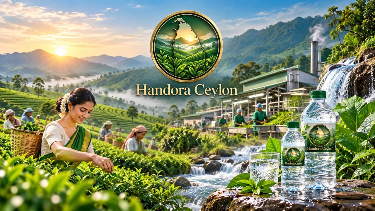 Tea pluckers harvesting leaves on a Ceylon highland estate